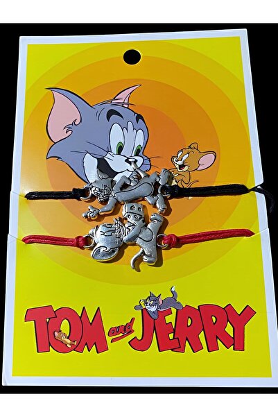 PEMPERİ Tom Ve Jerry 2'li Arkadaşlık Bileklik Sevgili Ayarlanabilir İp Bilekl...