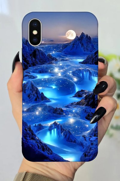 Snacase حافظة سيليكون متوافقة مع هاتف Apple iPhone Xs Max مطبوعة بنمط مشهد ال...