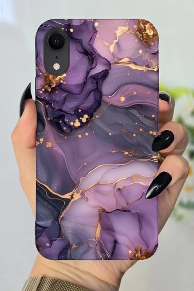 Snacase جراب سيليكون متوافق مع هاتف Apple iPhone XR مطبوع عليه نمط رخام أرجوا...