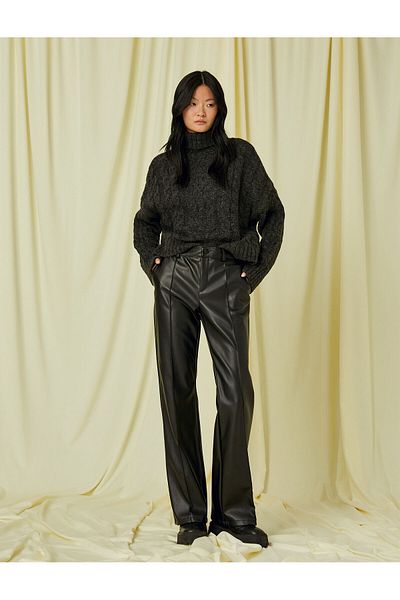 Koton Crop Turtleneck Sweater Knitted Detailed Long Sleeve