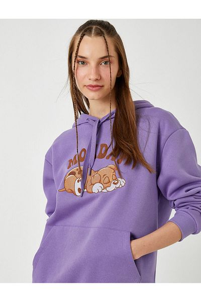 Koton Women's Sweatshirt Purple 3wal10046ık