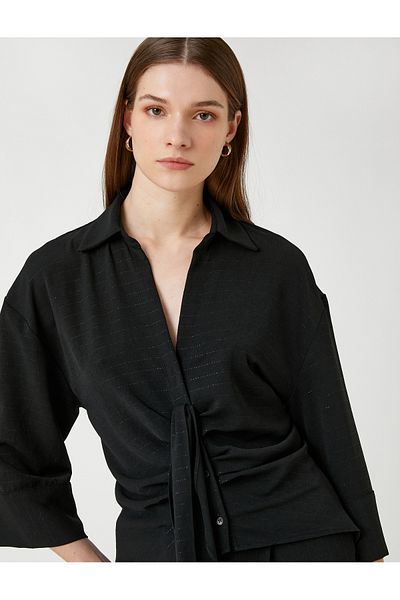 Koton Μπλούζα Kimono Look με Λεπτομέρεια Γραβάτα