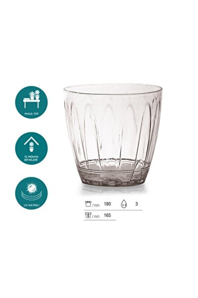SERİNOVA - Orkide Saksısı - Şeffaf Saksı - 3 Lt