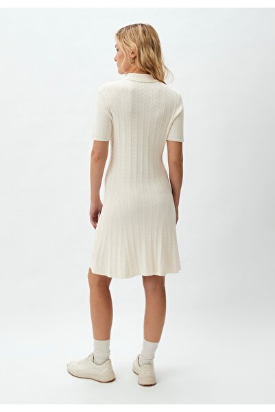 Tommy Hilfiger Over Knee Polo Neck Cotton Short Sleeve Yellow Dress - Ww0Ww43087-Z00