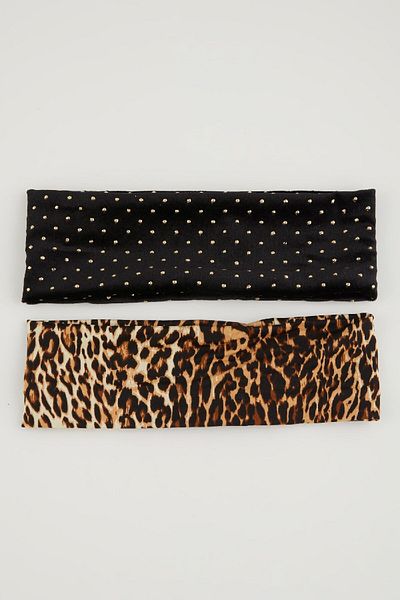 DeFacto Dámský 2dílný šátek do vlasů s leopardím vzorem E1422Axns