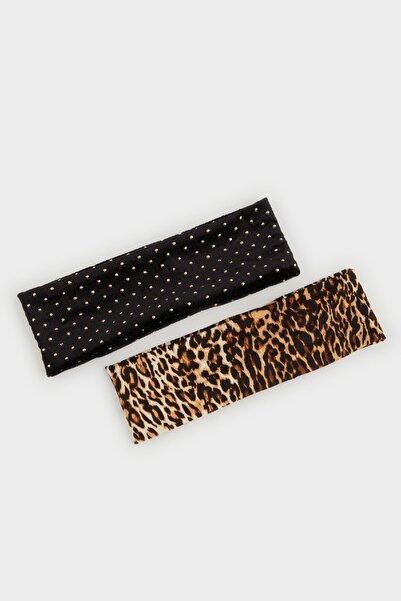 DeFacto Dámska 2-dielna šatka do vlasov s leopardím vzorom E1422Axns