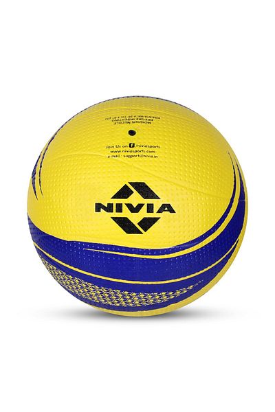 Nivia كرات طائرة كريتر | مطاط | مقاوم للماء | للاستخدام الداخلي/الخارجي | للجنسين | مقاس 4 | أصفر/أزرق