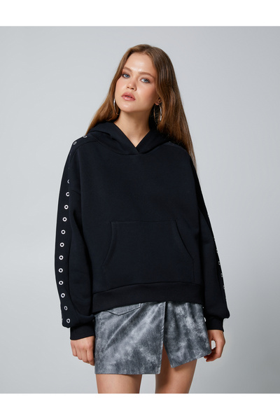 Koton Φούτερ με κουκούλα με λεπτομέρεια ματιών - Τσέπη καγκουρό