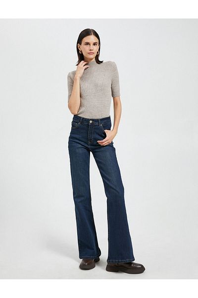 Koton Knitwear Short Sleeve Half Turtleneck Sweater