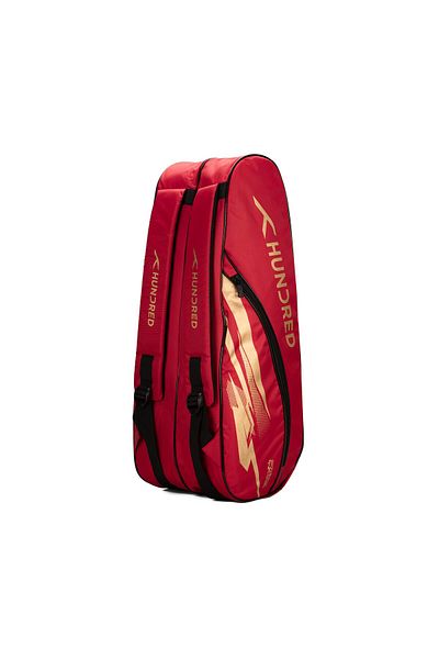 Hundred Cosmogear Badminton Kit-Bag (Red) | Double Zipper| Bag with Front Zipper Pocket