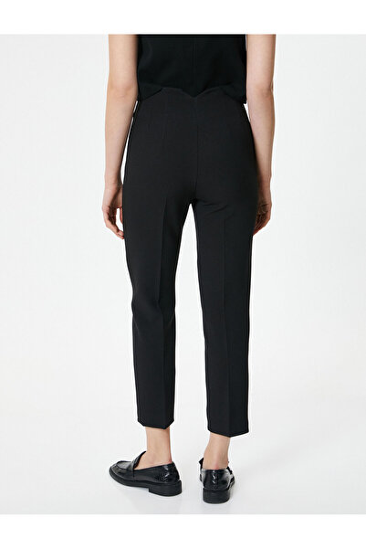 Koton Kumaş Pantolon Yüksek Bel Dar Kesim Fleto Cepli