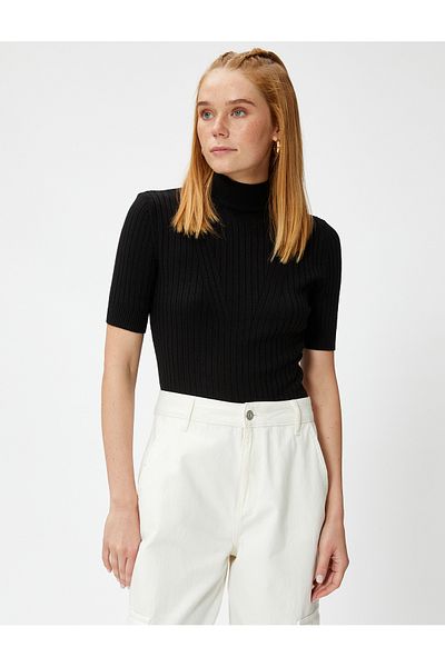 Koton Knitwear Short Sleeve Half Turtleneck Sweater