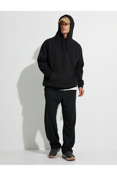 Koton Hooded Sweat Kangaroo Pocket Detailed Long Sleeve Ribbon