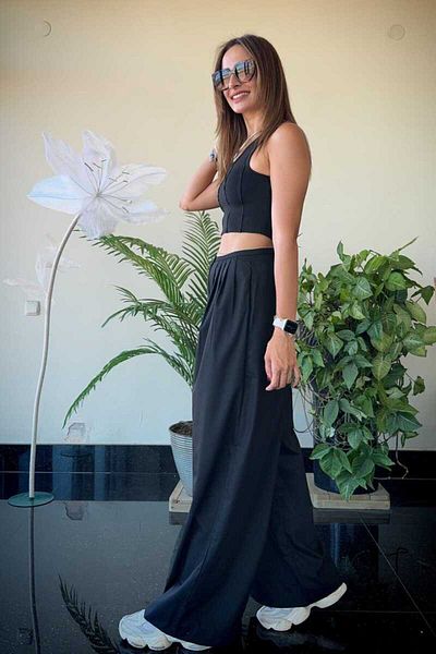 Clothing palette High Waisted Trousers with Pleat Detail