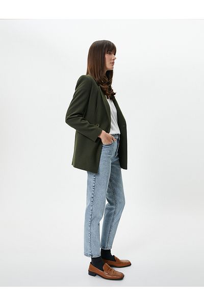 Koton Blugi cu talie înaltă Skinny Straight Leg Stretchy - Blugi Eve Slim