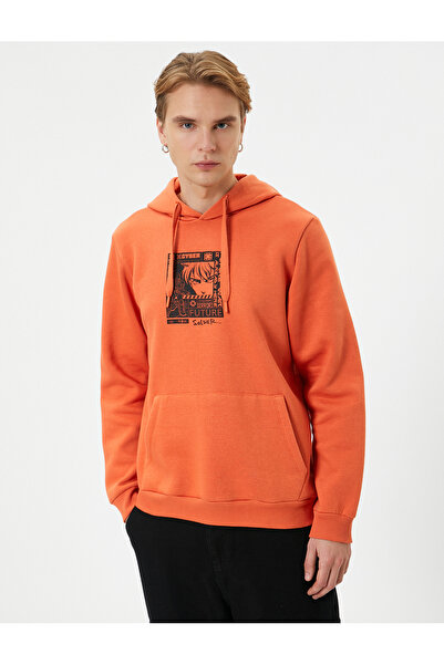 Koton Φούτερ με στάμπα Anime με κουκούλα και τσέπη καγκουρό