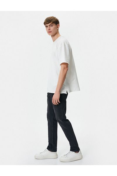 Koton Brad Jean 4sam40003nd - Ανδρικό μαύρο τζιν παντελόνι