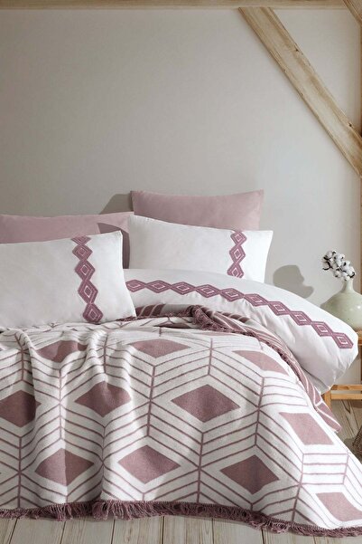 Elart Clark Nevresimli Battaniye Seti 7 Parça Gülkurusu