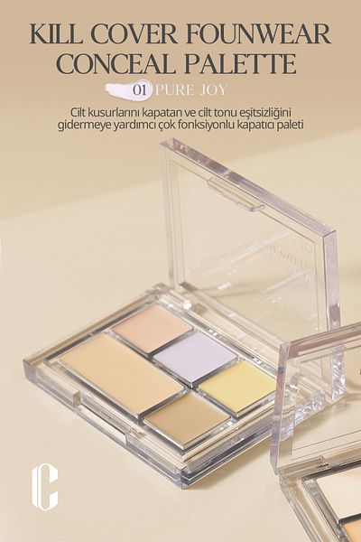 CLIO CLIO Kill Cover Founwear Conceal Palette - نسيج كريمي، Joy Pure