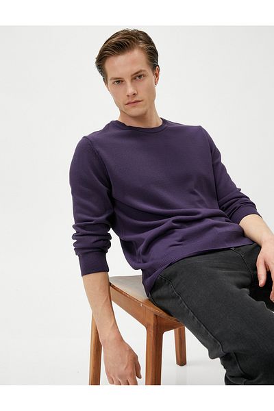 Koton Basic Knitwear Sweater Crew Neck Slim Fit Long Sleeve