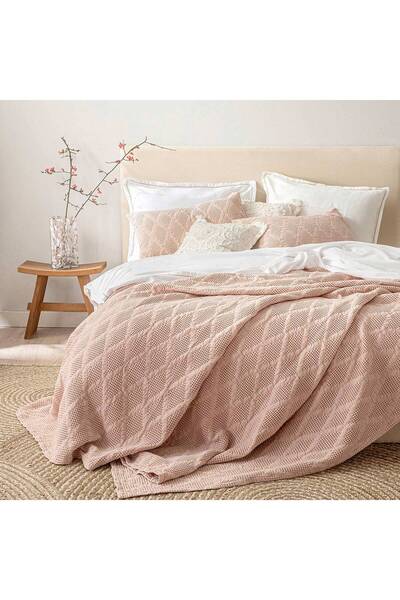 Chakra Marques Yatak Örtüsü Çift Kişililk Pudra