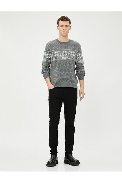 Koton Ανδρικό Μαύρο Skinny Jean Παντελόνι - Michaël 4wam40036nd