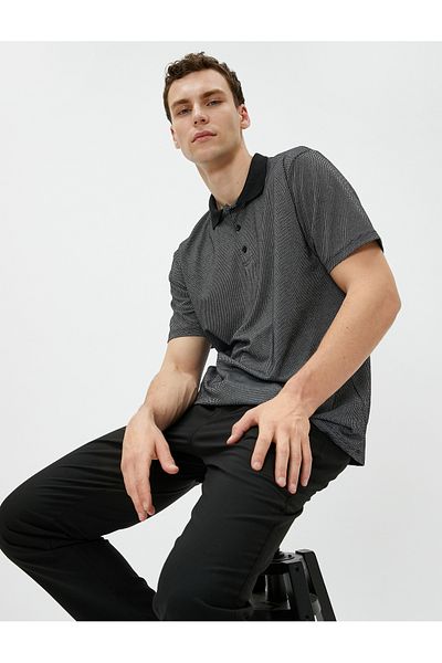 Koton Basic Polo Neck T-Shirt Buttoned Short Sleeve