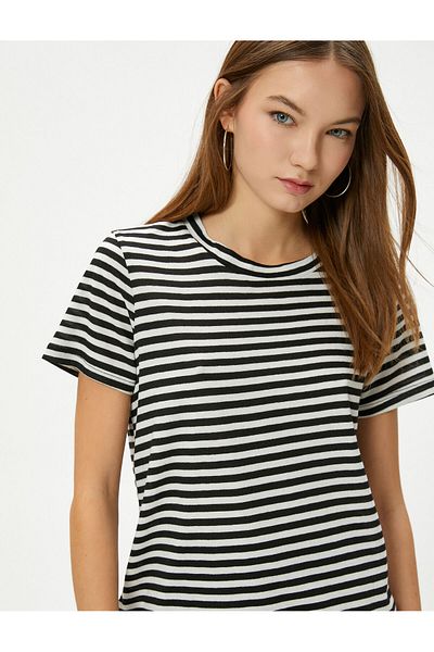 Koton Tricou cu mânecă scurtă, amestecat din bumbac, cu gât crew