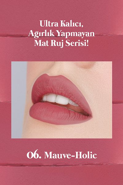 PERIPERA Rtěnka s matným povrchem a dlouhotrvající tyčinkou PERIPERA Ink Mood Matte Stick (06 Mauve-Holic)