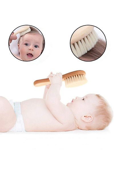 Factorial Goat Hair Baby Comb Children's Hair Brush and Comb Sensitive Hair Soft Brush Mother Baby Products
