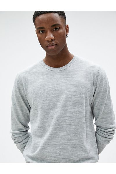 Koton Basic Knitwear Sweater Crew Neck Slim Fit Long Sleeve