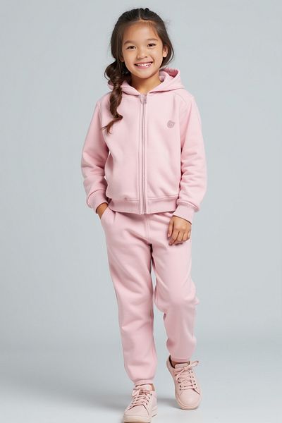 minojoy Harves Lotus Cotton Zippered Girl's Sweatshirt