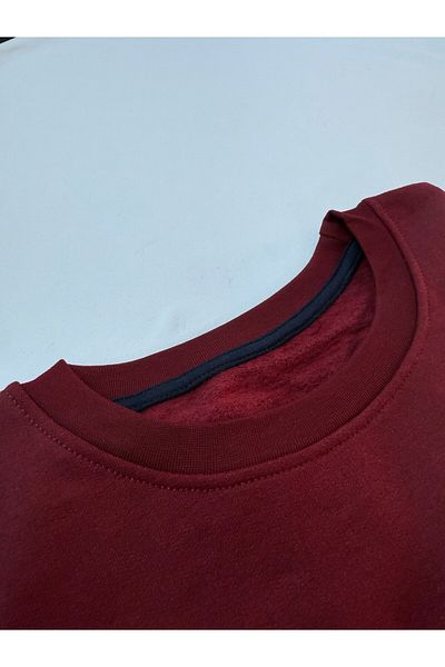 ekis collection Φούτερ με λαιμόκοψη μεγάλου μεγέθους μπορντό