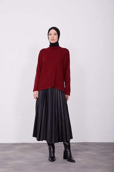 Armine Pulover Roșu Claret - Model 23kd9001