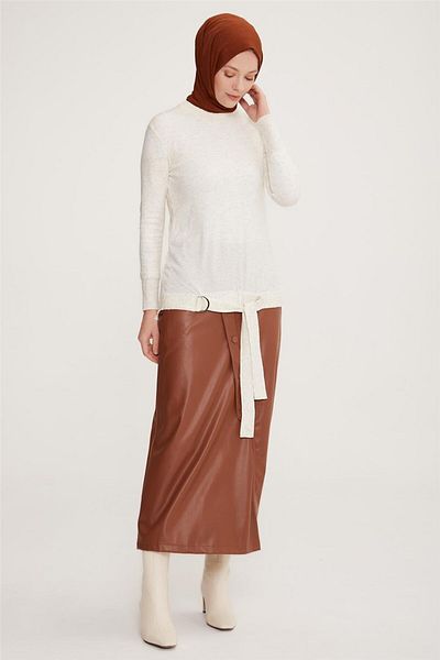 Armine Ecru Sweater - 22Kd4240 Model