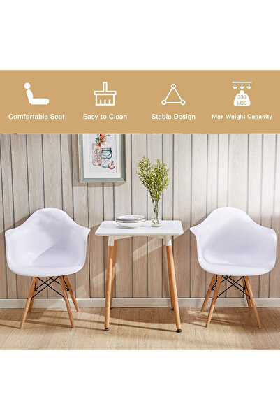 Mahmayi Ultimate Eames Style DAW Koltuk - بياز (4'lü Paket)