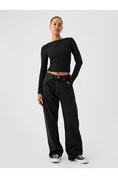 GAP Erkek Siyah %100 Organik Pamuk 90s Loose Jean Pantolon