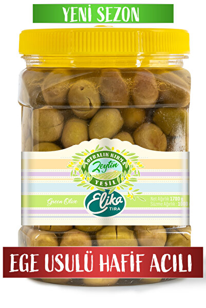 ELİKA Zeytin Doğal Salamura Yeşil Kırma Zeytin 1 kg