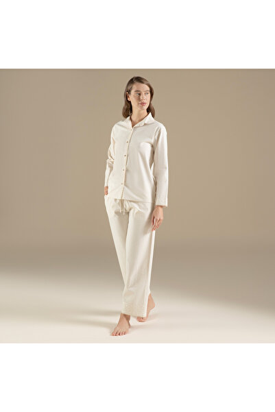 Chakra Artısan Pijama Takımı Ekru/Bej