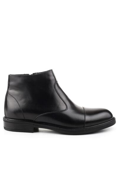 DELFİNO Delfino 154 Ανδρικές κλασικές μπότες από γνήσιο δέρμα χωρίς κορδόνια και γούνα από καουτσούκ