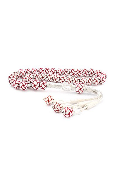 BESKAR Red White Silver Trabzon Kazaziye Rosary