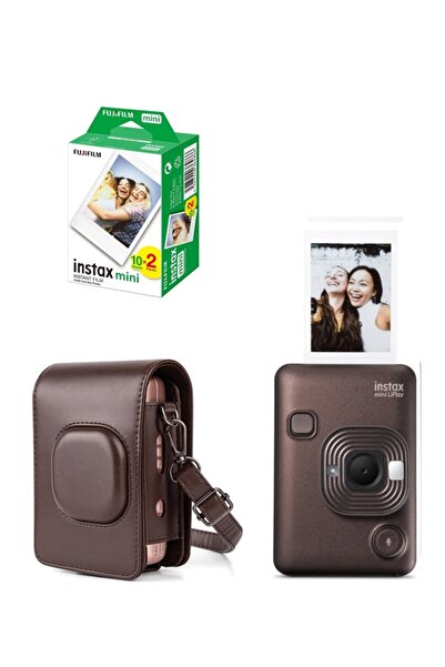Fujifilm Instax Mini LiPlay Hybrid Deep Bronze Fotoğraf Makinesi 20'li Film L...