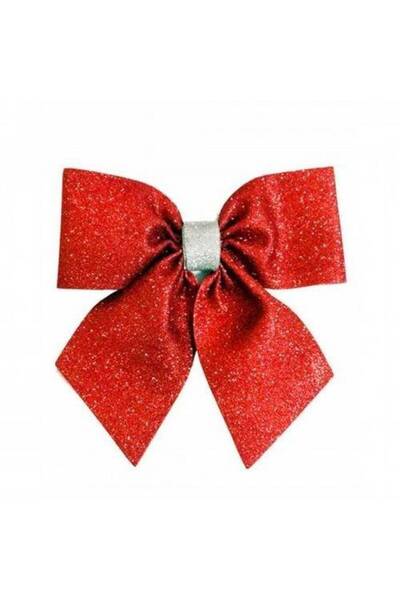 Parti Dükkanım Κόκκινος Ασημένιος Φιόγκος Eva 1 Τεμάχιο 25 εκ.