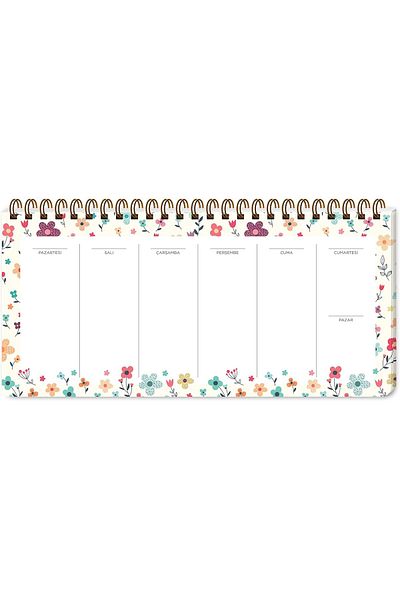 STOREMAX Lvnshop Color 13X27 Weekly Spiral Planner - Cream Flower Lv 224120