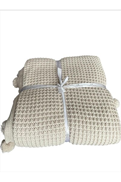 Capital Home Pompom Knitted Blanket