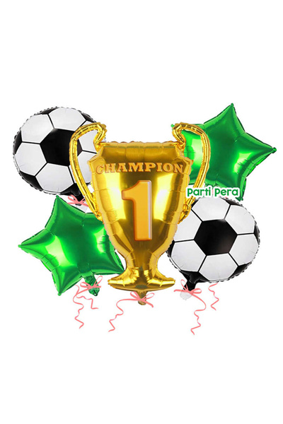 parti pera Kupa Folyo Balon Yıldız Futbol Topu Folyo Balon Seti