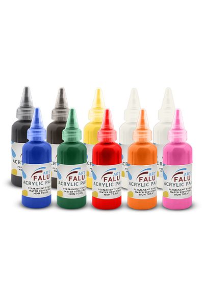 Falu Art مجموعة من 10 ألوان أكريليك غير سامة Falu Art G-263