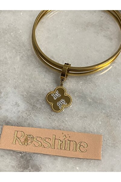 rosshine Ajda Bilezik Uyumlu Çelik Charm Yonca Model (BİLEZİK HARİÇ)