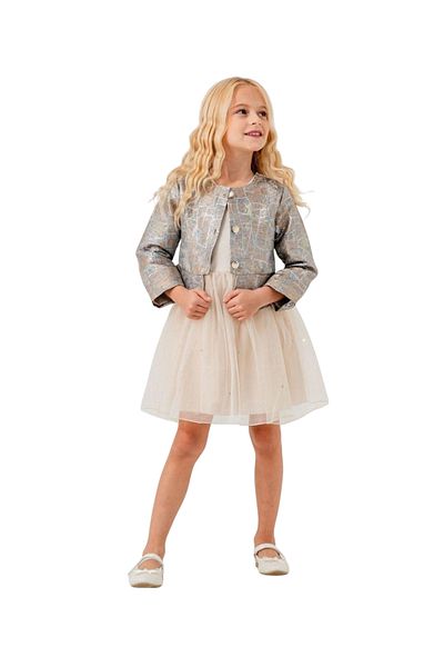 Moonstar Girls' Skirt Tulle Lined Dress with Jacket