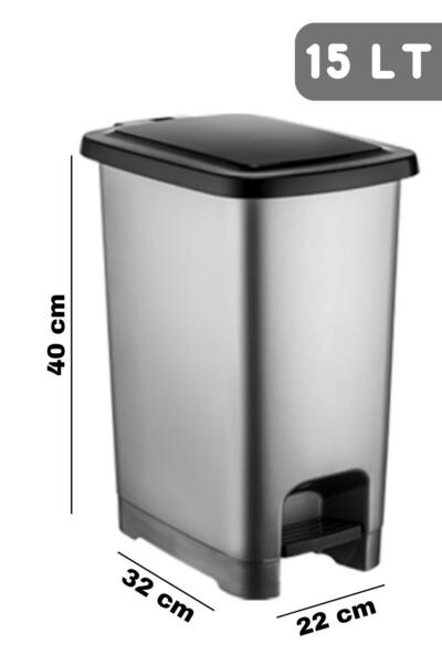 Nandy Home 15 Lt Eco Slim Anthracite Pedal Trash Can